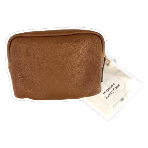 Leather United Vanity Bag - Tan/Brown (Genuine Leather)