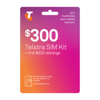 Thumbnail for Telstra $300 Prepaid Sim Card Starter Kit Pack