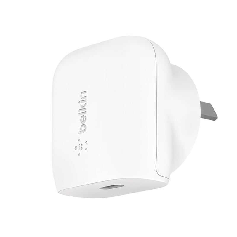Belkin 20W USB-C PD Wall BoostCharger for Apple, Samsung + Universal - White