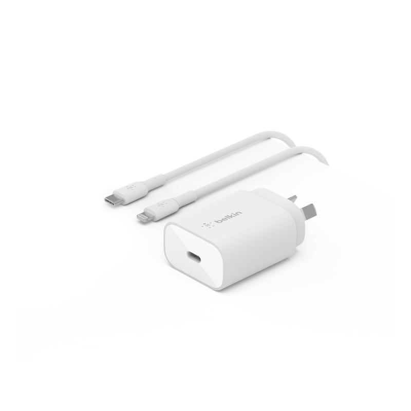 Belkin 25w Wall Charger w-cable USB-C to USB-C PPS - White