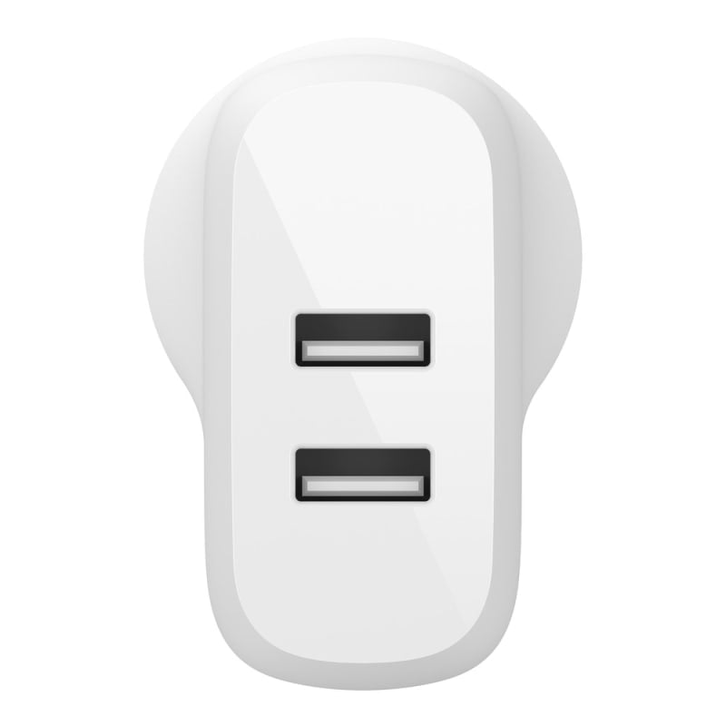 Belkin BOOSTCHARGE Dual USB-A Wall Charger 24W Universally - White
