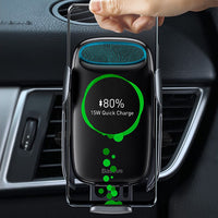Thumbnail for Baseus (15W) Milky Way Wireless Charger / Auto Lock / Air Vent Car Mount Holder - Black
