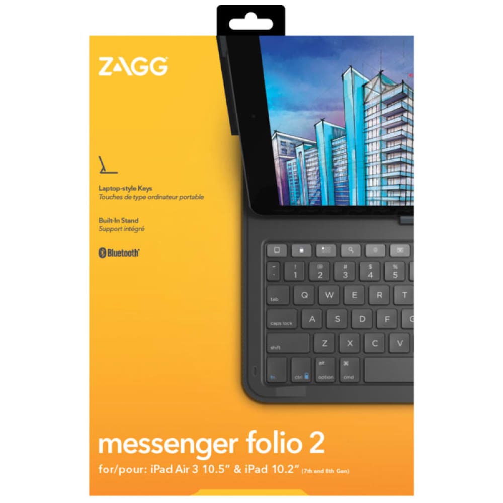 Zagg Messenger Folio 2 Case for iPad 10.2/10.5 - Charcoal - Accessories