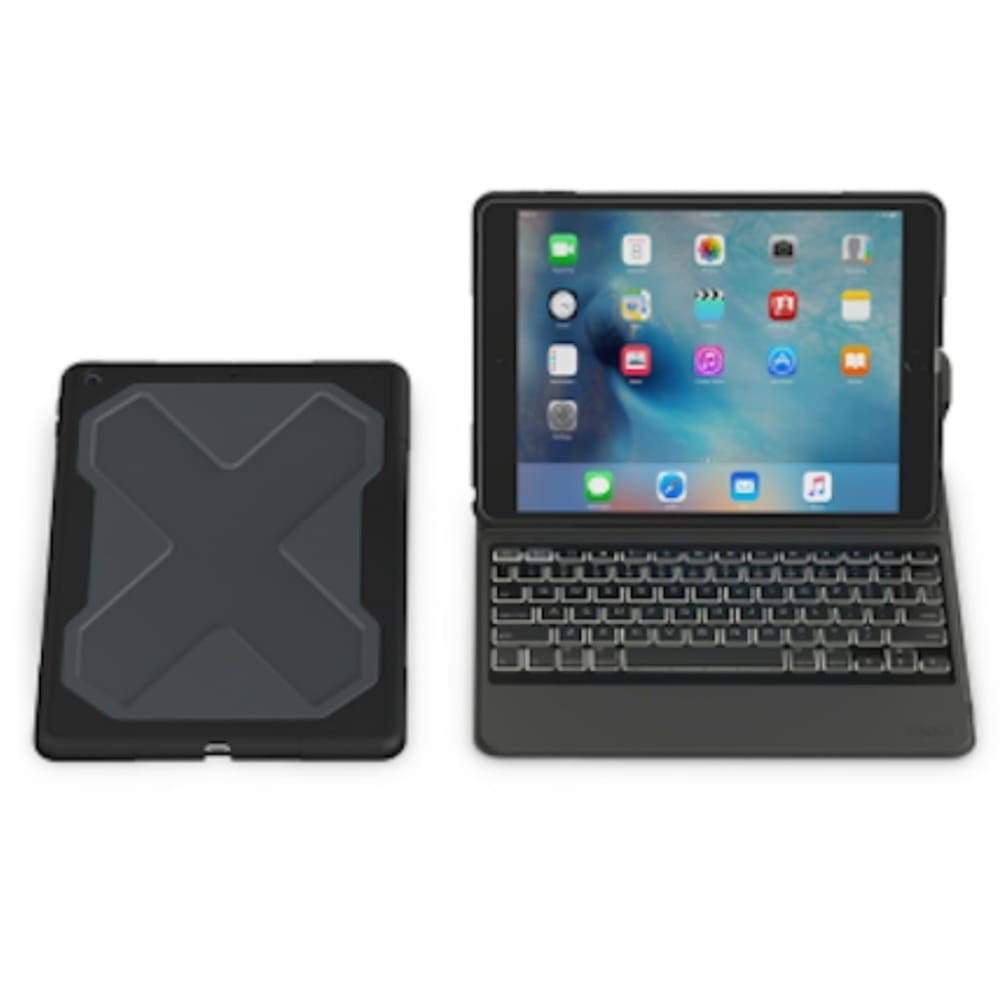 Zagg Rugged Messenger Folio Backlit Keyboard Case for ipad 9.7 (6th/5th Gen) - Black - Accessories